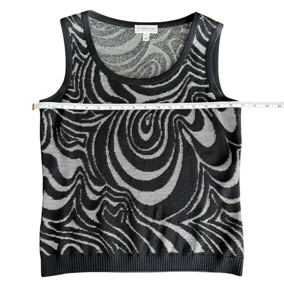 ST. JOHN SPORT Swirl Pattern Scoop Neck Sleeveless Top‎ Knit Tank Size Small - Picture 3 of 8